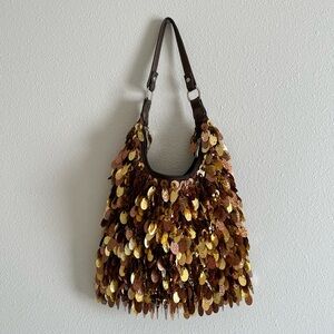 BROWN SEQUIN Y2K SHOULDER BAG